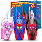 Pacote de 3 Walkie Talkies JovialToyz Spider para crianças de 3 a 10 anos