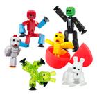 Pacote de 6 bonecos de ação Zing Stikbot Easter com Stikbots, Bunnies