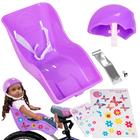 Pacote de assento e capacete de bicicleta Ride Along Dolly Purple para 18-22