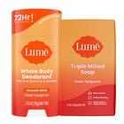 Pacote de desodorante e sabonete Lume Whole Body Clean Tangerine