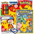 Pacote de livros para colorir Pokémon Kids 4-8 anos com pôster e cartões