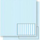 Página para Scrapbook Dupla Face Litoarte 30,5 x 30,5 cm - Modelo SD-185 Listrado Azul