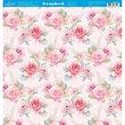 Página para Scrapbook Dupla Face Litoarte 30,5 x 30,5 cm - Modelo SD-742 Floral Cor de Rosa