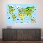 Painel Adesivo de Parede - Mapa Mundi - Mundo - Infantil - 1810pnm