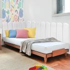 Painel Cabeceira em L Suspenso Loop Casal Padrão 140cm Para Cama Box Suede Branco - Ahazzo Móveis