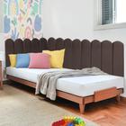 Painel Cabeceira em L Suspenso Loop King Size 195cm Para Cama Box Suede Marrom - Ahazzo Móveis