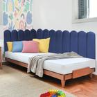 Painel Cabeceira em L Suspenso Loop Queen Size 160cm Para Cama Box Suede Azul Marinho - Ahazzo Móveis