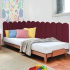 Painel Cabeceira em L Suspenso Loop Queen Size 160cm Para Cama Box Suede Bordô - Ahz Móveis