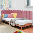 Painel Cabeceira em L Suspenso Loop Queen Size 160cm Para Cama Box Suede Rosa Bebê - Ahz Móveis