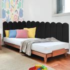 Painel Cabeceira em L Suspenso Loop Solteiro 100cm Para Cama Box Suede Preto - Ahz Móveis