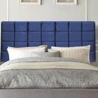 Painel Cabeceira Estofada Clara 195cm King Size Para Cama Box Quarto Suede Azul Marinho - Ahz Móveis