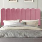 Painel Cabeceira Estofada Dallas 160cm Queen Size Para Cama Box Quarto Suede Rosa Bebê - Ahazzo Móveis