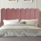 Painel Cabeceira Estofada Dallas 160cm Queen Size Para Cama Box Quarto Suede Rose Gold - Ahazzo Móveis