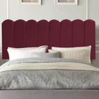 Painel Cabeceira Estofada Dallas 90cm Solteiro Para Cama Box Quarto Suede Bordô - Ahazzo Móveis