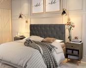 Painel Cabeceira Paris Queen Para Cama Box 1,58 Suede Marrom