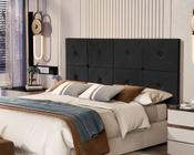 Painel Cama Box Suspenso Tokyo com Botão Queen 1,60 Cor Preto - JM Casa dos Móveis