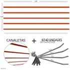 Painel Canaletado 1,22 x 0,61 + 40 Ganchos 10cm + Canaleta Laranja - Balcãonet