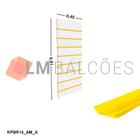 Painel Canaletado Branco em Mdf 0,91 x 0,45m com Perfil Pvc Amarelo - LM Balcoes