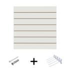 Painel Canaletado Em MDF 90x90cm Branco + 20 Gancho Branco de 15cm