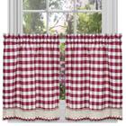 Painel de cortina Sweet Home Collection Buffalo Check 36 cm Burgundy