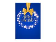 Painel De Festa 3d Vertical 1,50 x 2,20 - Natal Azul Efeito Glitter Dourado 036