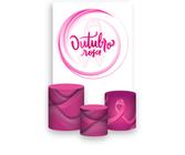 Painel De Festa 3d Vertical + Trio De Capa Cilindro - Outubro Rosa Pink 04