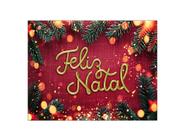 Painel de Festa Horizontal 1,55 X 1,20 - Feliz Natal Vermelho e Dourado 003 - Via Cores