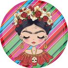 Painel De Festa Redondo 1,50x1,50 - Frida Kahlo Cute 007