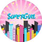 Painel De Festa Redondo 1,50x1,50 - SuperGirl HQ Cute 007