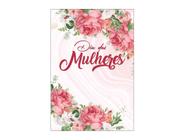 Painel De Festa Vertical 1,50 x 2,20 - Dia das Mulheres Floral e Dourado 074 - Via Cores