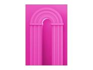 Painel De Festa Vertical 1,50 x 2,20 - Efeito Arco Portal Curvas Pink 013