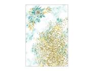 Painel De Festa Vertical 1,50 x 2,20 - Floral Efeito Glitter Dourado 003