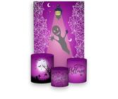 Painel De Festa Vertical 1,50 x 2,20 + Trio De Capas Cilindro - Halloween Roxo Fantasma 023