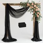 Painel de Fundo para Casamento Wokceer - Tecido Drapeado Preto (3 Painéis)