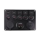 Painel de Interruptor Rocker LED à Prova d'Água com Voltímetro Digital Dual e USB 12V para Carro