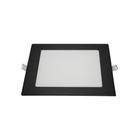 Painel de Led Blumenau Quadrado Embutir 12W Bivolt Preto