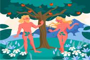 Painel de Lona Bíblico Religioso Adão e Eva