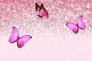 Painel de Lona Borboletas Glitter Rosa