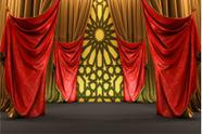 Painel de lona Castelo Palácio Dourado e Cortinas