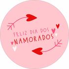 Painel de Lona Redondo Feliz Dia dos Namorados Flechas Rosa