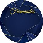 Painel de Tecido Sublimado Redondo Formatura Formas Geométricas Azul e Dourado c/ Elástico