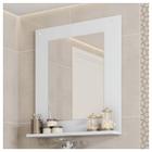 Painel Espelho Multifuncional Banheiro Branco Clean Caemmun