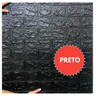 Painel Espuma Tijolo Preto 3D 70x77cm Autoadesivo