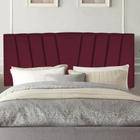 Painel Estofada Bélgica 140cm Casal Para Cama Box Quarto Suede Bordô - Ahazzo Móveis