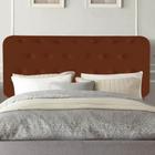 Painel Estofada Brenda 140 cm Casal Quarto para Cama Box Suede Terracota - Damaffê Móveis