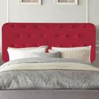 Painel Estofada Brenda 140 cm Casal Quarto para Cama Box Suede Vermelho - Damaffê Móveis