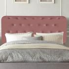 Painel Estofada Brenda 195 cm King Size Quarto para Cama Box Suede Rose Gold - Damaffê Móveis