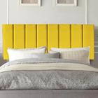 Painel Estofada Carla 100CM Solteiro Suede Amarelo - D A DECOR