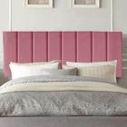 Painel Estofada Carla 140cm Casal Para Cama Box Quarto Suede Rosa Bebê - Ahz Móveis - AHAZZO MÓVEIS