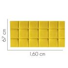 Painel Estofada Damares 160 cm Queen Size Quarto para Cama Box Suede Amarelo - KDAcanto Móveis